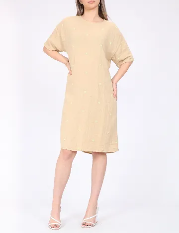 Rochie scurta Pieces, crem