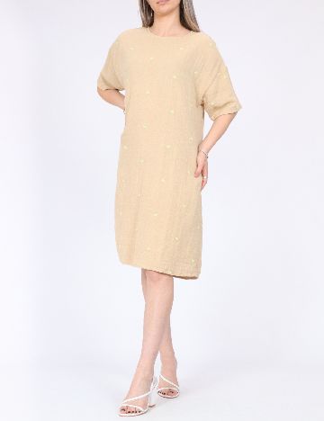 Rochie scurta Pieces, crem