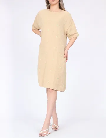 Rochie scurta Pieces, crem