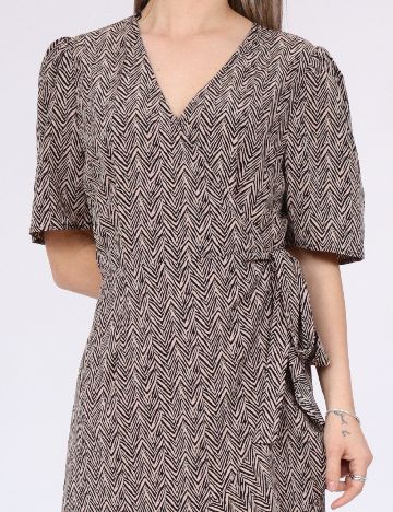 Rochie scurta Pieces, maro