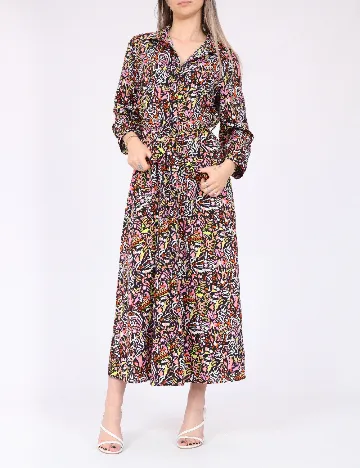 Rochie medie Pieces, mix culori