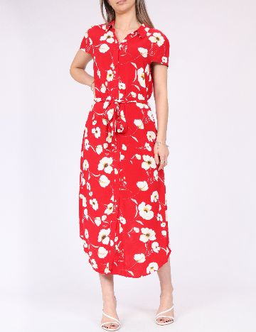 Rochie medie Pieces, rosu