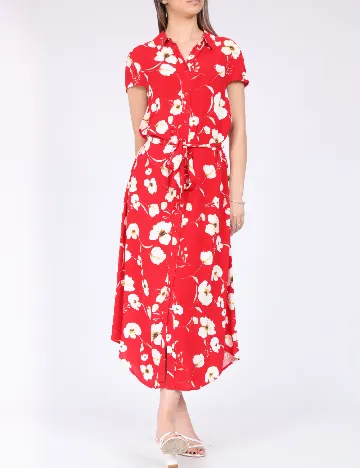 Rochie medie Pieces, rosu