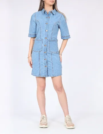 Rochie scurta Pieces, albastru