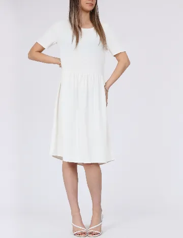 Rochie scurta Pieces, alb