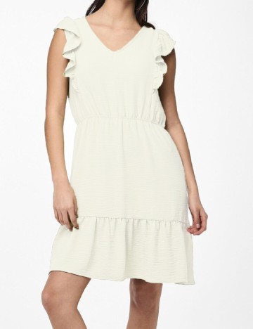 Rochie scurta Pieces, alb