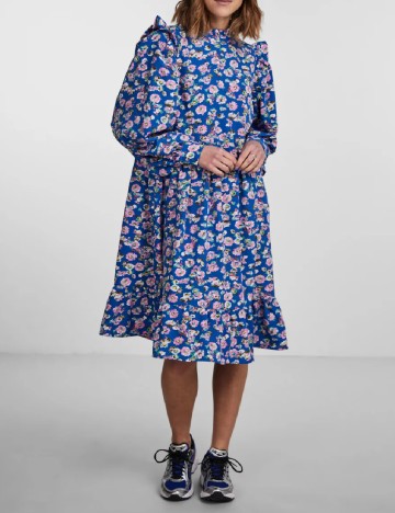 Rochie medie Pieces, albastru