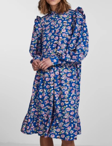 Rochie medie Pieces, albastru