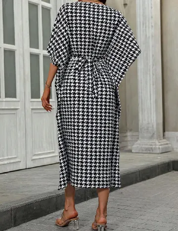 Rochie medie SHEIN, alb/negru