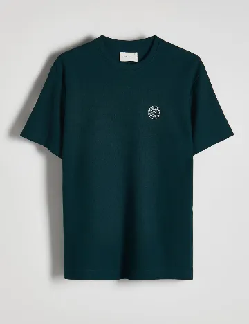 Tricou Reserved, verde inchis
