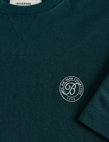 Tricou Reserved, verde inchis