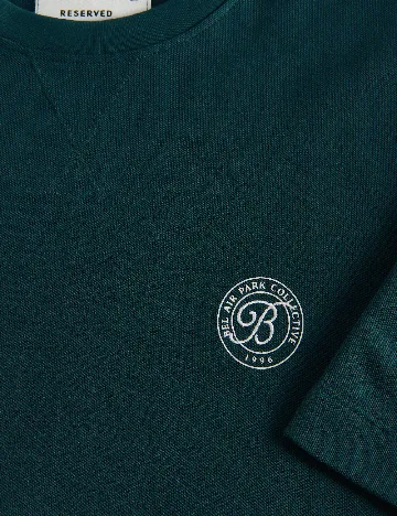 Tricou Reserved, verde inchis