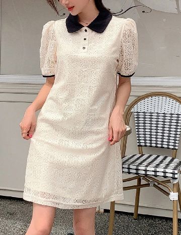 Rochie scurta Dazy, crem