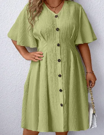 Rochie scurta SHEIN CURVE, verde