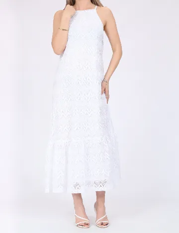 Rochie medie Pieces, alb