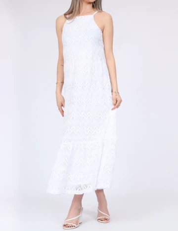 Rochie medie Pieces, alb