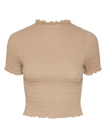 Tricou Pieces, maro deschis