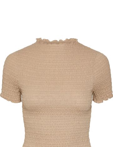 Tricou Pieces, maro deschis