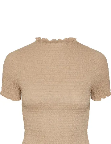 Tricou Pieces, maro deschis