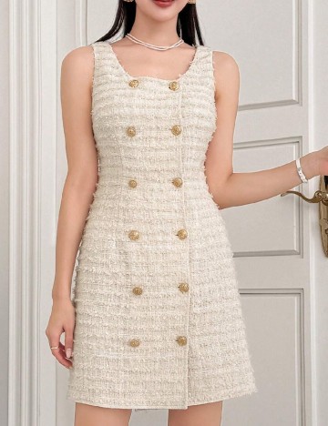 Rochie scurta Dazy, crem