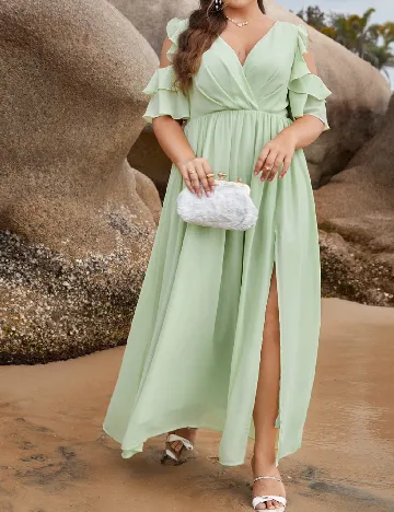 Rochie lunga SHEIN CURVE, verde