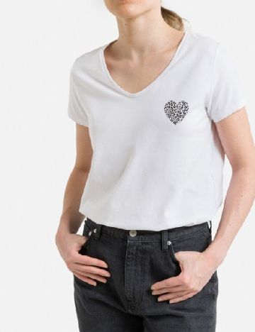 Tricou Pieces, alb