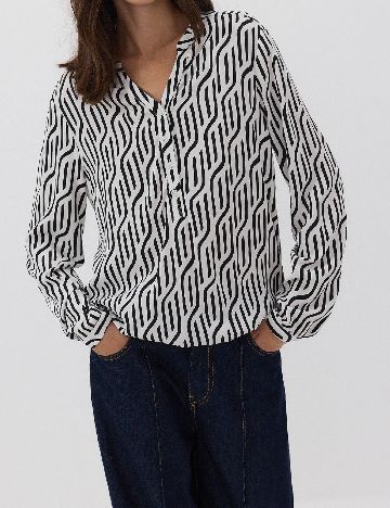 Bluza Reserved, alb/negru