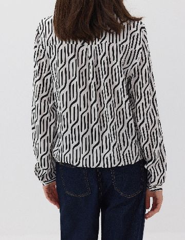 Bluza Reserved, alb/negru