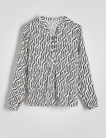 Bluza Reserved, alb/negru
