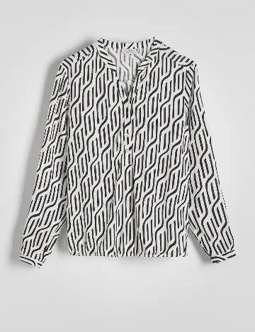 Bluza Reserved, alb/negru