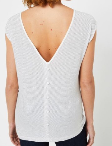 Tricou Pieces, alb