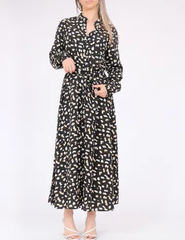 Rochie lunga Pieces, negru