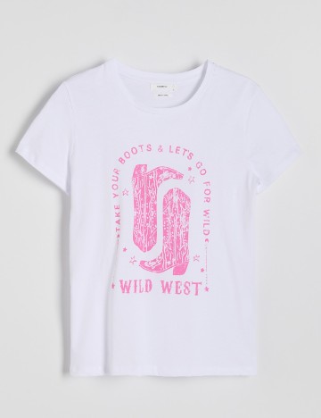 Tricou Reserved, alb