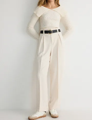 Pantaloni Reserved, crem