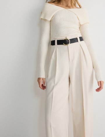 Pantaloni Reserved, crem