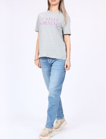 Tricou Pieces, gri