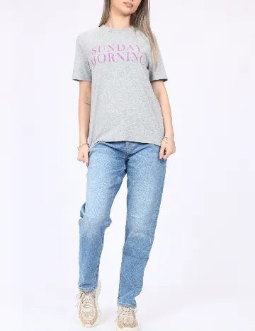 Tricou Pieces, gri