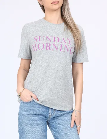 Tricou Pieces, gri