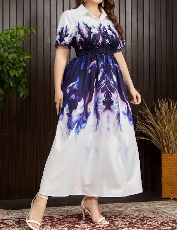 Rochie lunga SHEIN CURVE, alb/mov