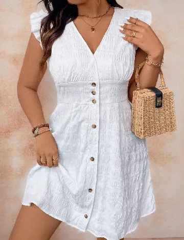 Rochie scurta SHEIN CURVE, alb