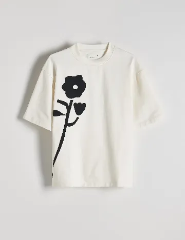 Tricou Oversize Reserved, alb