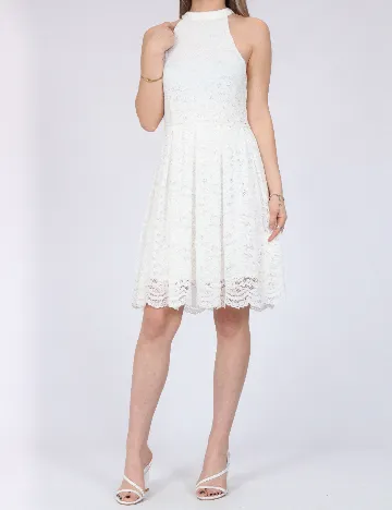 Rochie medie Pieces, alb
