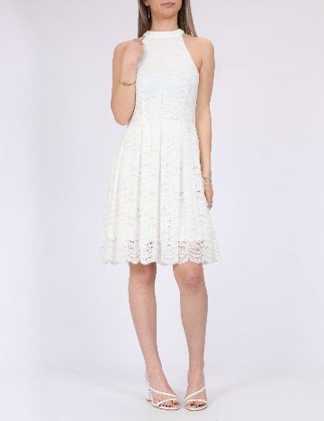 Rochie medie Pieces, alb