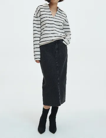 Bluza Reserved, bej/negru