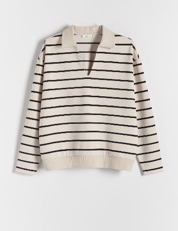 Bluza Reserved, bej/negru