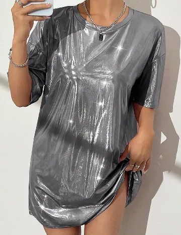 Rochie scurta SHEIN, argintiu