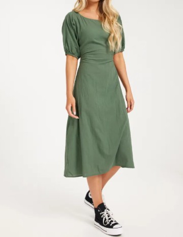 Rochie medie Pieces, verde