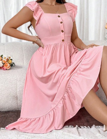 Rochie medie SHEIN CURVE, roz