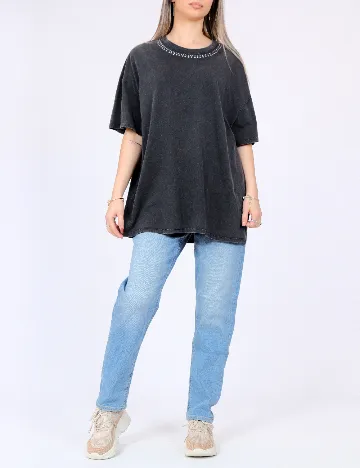 Tricou Only, gri inchis