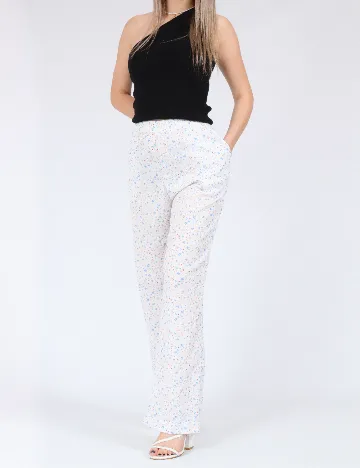 Pantaloni Pieces, alb